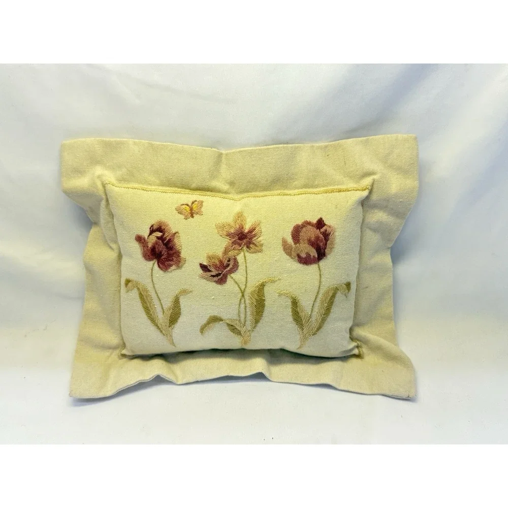 Decorative Accent Pillow Set French Country Victorian Chic Shabby Floral VTG